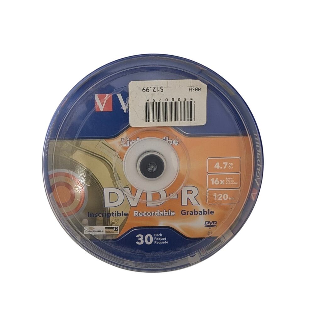 Verbatim LightScribe DVD-R Recordable Discs 4.7GB 30 Pack Computing 2007 SEALED